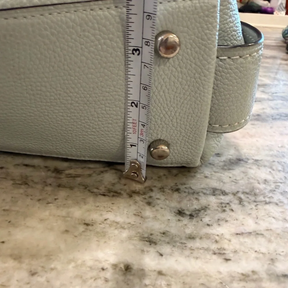 Coach light blue Pebbled Leather Shoulder Bag - Picture 2 of 11